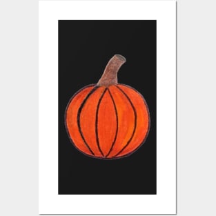 Mini Orange Pumpkin Pattern (Light Brown) Posters and Art